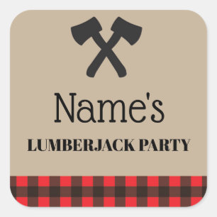 Lumberjack Plaid Red Label Pegatinas del partido d