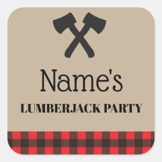 Lumberjack Plaid Red Label Pegatinas del partido d