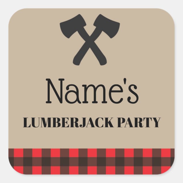Lumberjack Plaid Red Label Pegatinas del partido d (Anverso)
