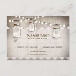 lumbreras de encaje de raspones y tarjeta RSVP de