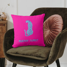 Luminosa almohada chita moderna personalizada rosa