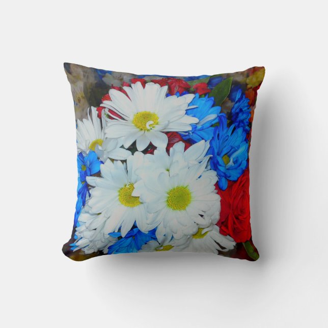 Luminosa almohada de mezcla de flores de margarita (Anverso)