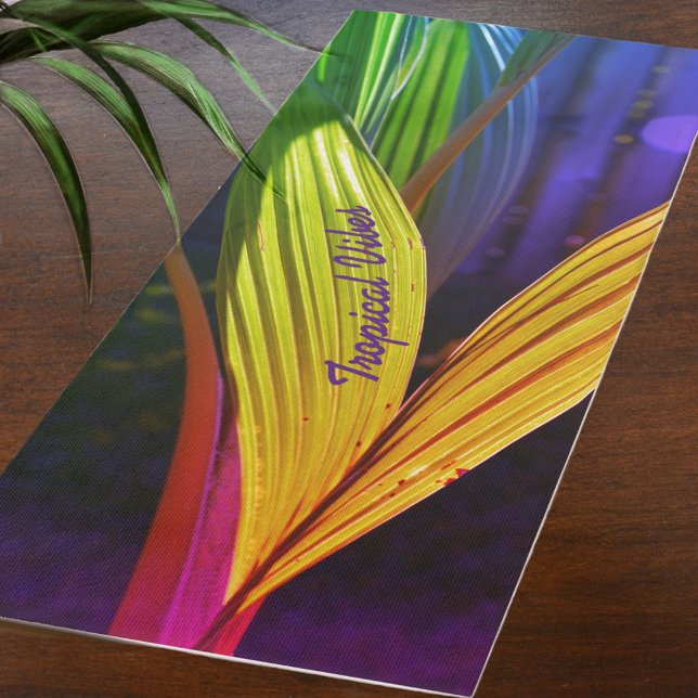 Luminosa colorida Palm Fronds Tropical Yoga Mat (Subido por el creador)