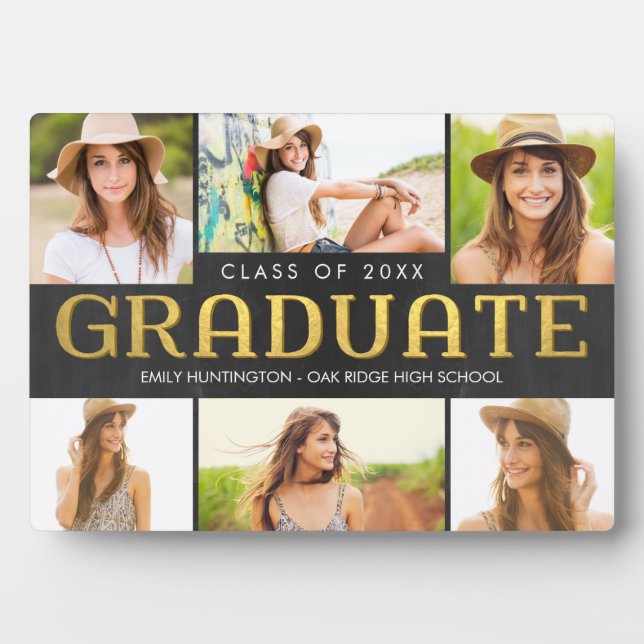 Luminosa placa de graduación fotográfica en el fut (Frente)