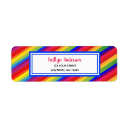 Luminosas rayas Fiesta | Etiqueta de dirección de 