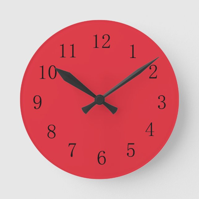 Luminoso Alizarin Red Kitchen reloj de pared (Anverso)