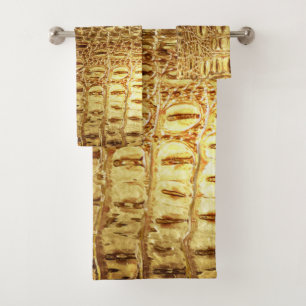 Luminoso Diseñador de oro Alligator Crocodile Skin