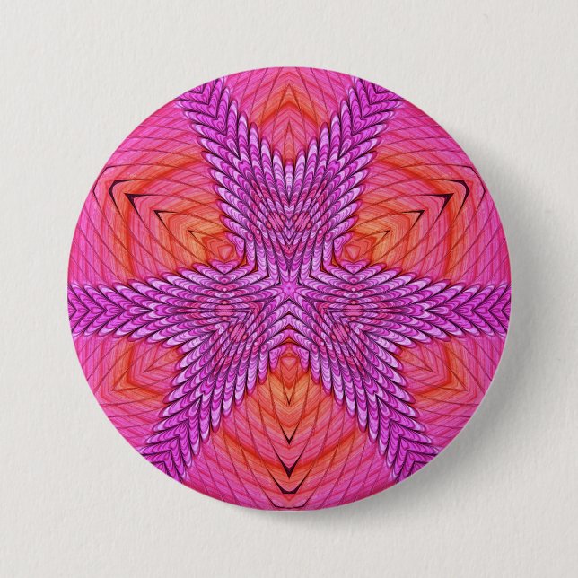¡LUMINOSO! ~ Naranja blanco rosado y botón ~ rojo (Anverso)