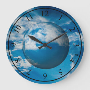 Luna azul - reloj de pared de acrílico