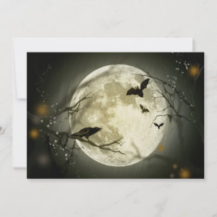 Luna completa con una invitación de cuervos y murc