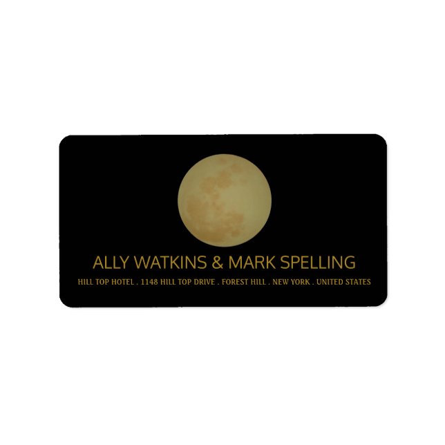 Luna completa, etiqueta de fiesta de Halloween (Frente)