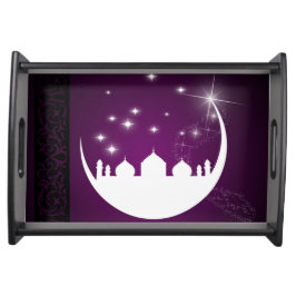Luna con silueta de mezquita - Sirviendo bandeja
