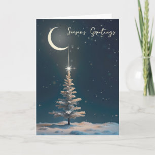 Luna creciente con una estrella de Navidad