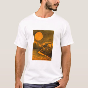 Luna de caza con camiseta de pinos nocturnos