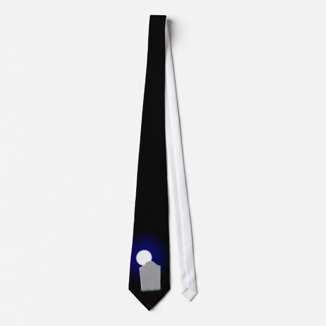 Luna de Halloween y corbata con lápida (Anverso)