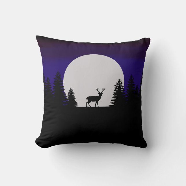 Luna de Invierno de Cojín decorativo con ciervo (Anverso)