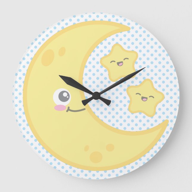 Luna de Kawaii y el reloj de pared de estrellas (Anverso)