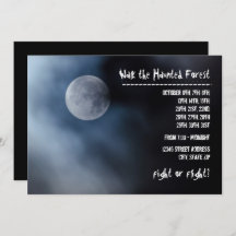 Luna de la Noche - Invitación del bosque embrujada