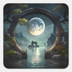 Luna de paisajes fantásticos, Pegatinas de la Plaz