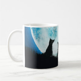 Luna del lobo de la taza