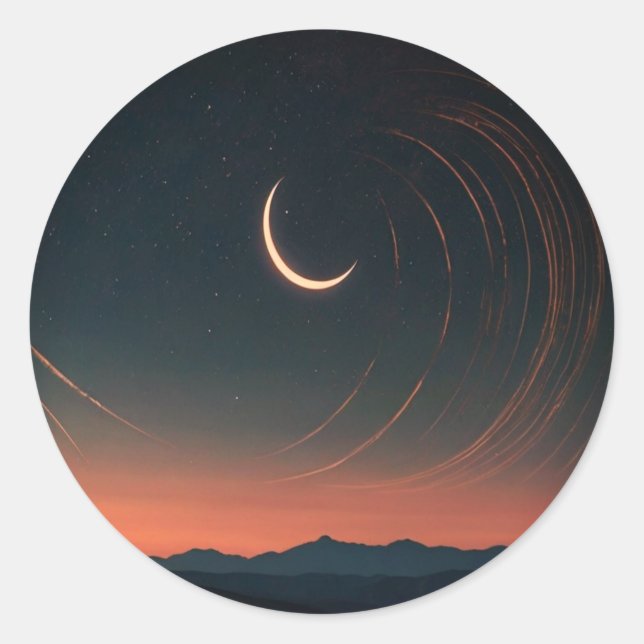 luna en el cielo pegatina mágico (Anverso)