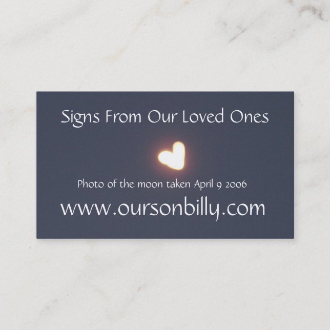 Luna en forma de corazón de la tarjeta de visita (Anverso)