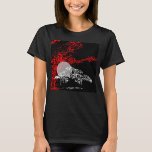 Luna en la camiseta del cielo rojo