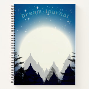 Luna llena en el diario de sueños forestales