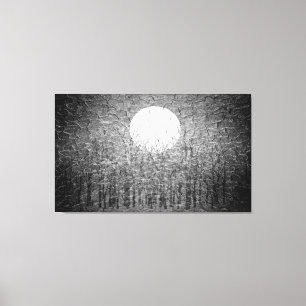Luna llena en la noche de invierno   Arte negro y 