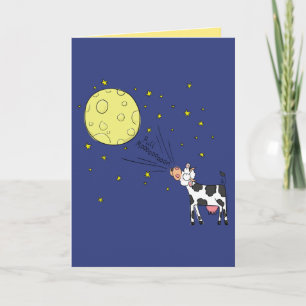 Luna llena - Graciosa tarjeta de saludo Cow Moon