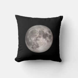 Luna llena NASA foto almohada de lanzamiento negro