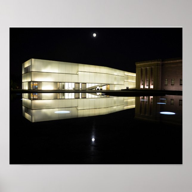 Luna llena sobre el Museo de Arte Nelson-Atkins (Frente)