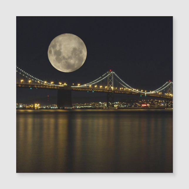 Luna llena sobre el puente de la bahía (Anverso)