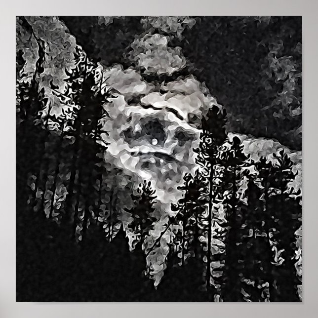 Luna Llena sobre una noche nublada Resumen de arte (Frente)