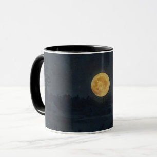 Luna llena y estrellas Copa de Arte Nocturno Oscur