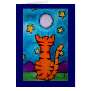 Luna que mira el gato