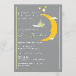 Luna y estrellas de la invitación de Baby Shower