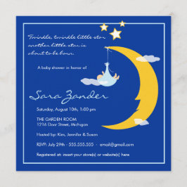 Luna y estrellas de la invitación de Baby Shower