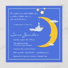 Luna y estrellas de la invitación de Baby Shower