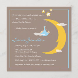 Luna y estrellas de la invitación de Baby Shower