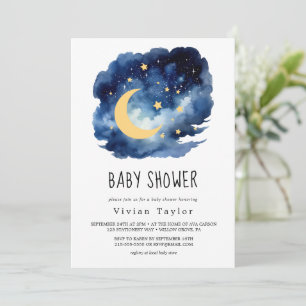 Luna y estrellas Invitación de Boy Baby Shower