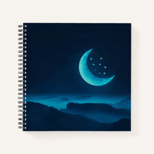 Luna y Montañas del Cuartel Azul Cuaderno