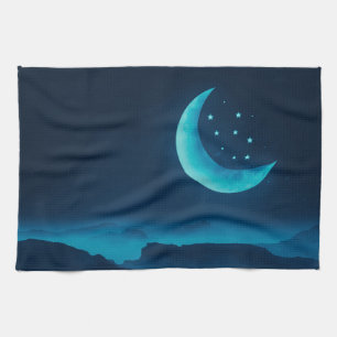 Luna y Montañas del Cuartel Azul   paño de cocina