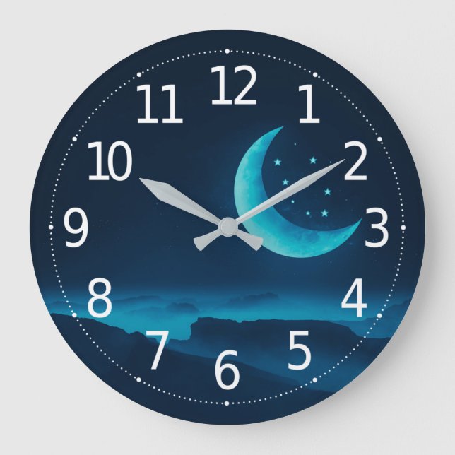 Luna y Montañas del Cuarto Azul| Reloj de pared (Anverso)