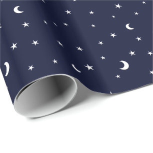 Luna y papel minúsculos azules de medianoche de