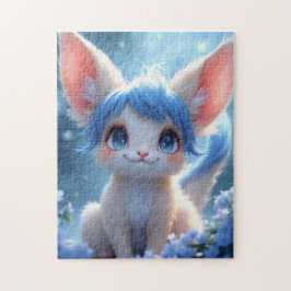 Lunabu in the Blue Flower Garden Jigsaw Puzzle
