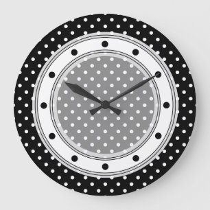 Lunar blanco y negro del reloj de pared