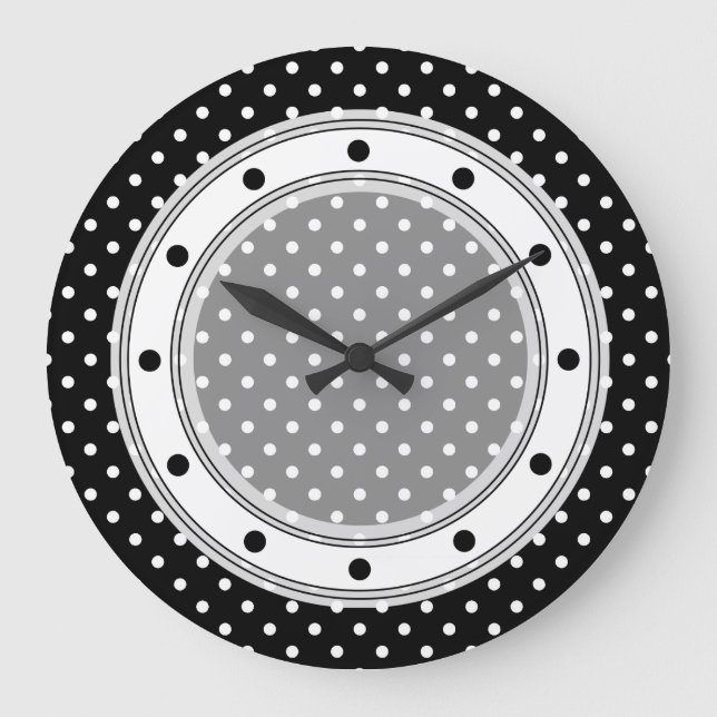 Lunar blanco y negro del reloj de pared (Anverso)