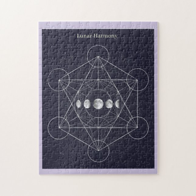 Lunar Harmony Monochrome Art Jigsaw Puzzle (Vertical)