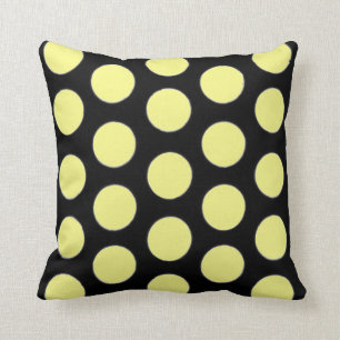 Lunar negro amarillo de la almohada de tiro